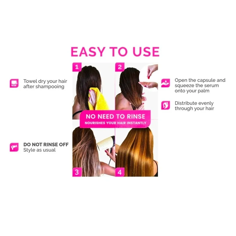 Playvogue Hair Vitamin Essence Oil Capsules for Soft Shiny Flexible‎ Hair